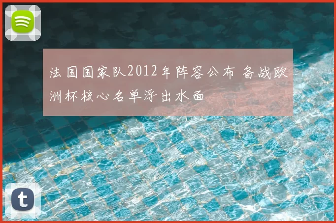 法国国家队2012年阵容公布 备战欧洲杯核心名单浮出水面